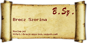 Brecz Szorina névjegykártya